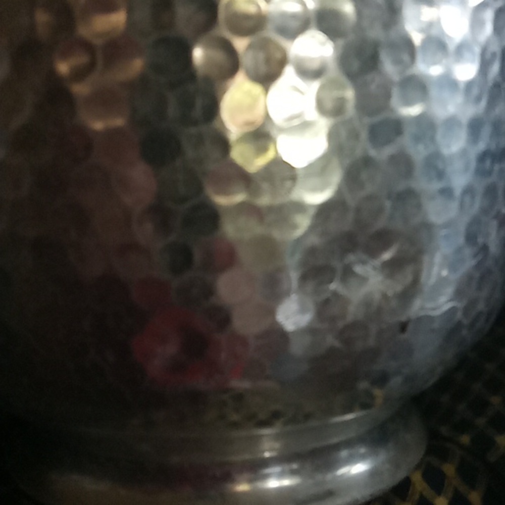 Italian Silver Hammered aluminum Ice Bucket - Picture 3 of 8